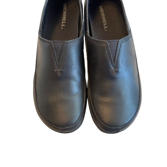 Merrell Encore Kassie Moc Black Leather Loafer Shoes Slip On Clog Women's Sz 6.5 - Picture 10 of 12
